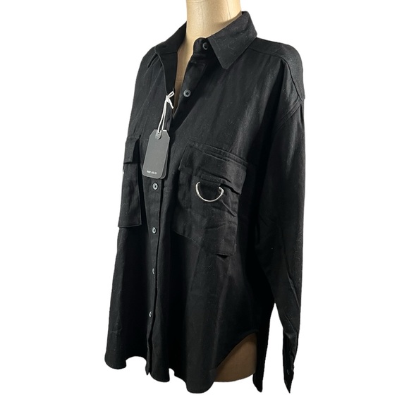 BETTER UNSAID Black Cotton Blouse Small NWT - Picture 4 of 10